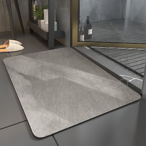Tapis De Salle De Bain - En Pierre De Diatomée - Antidérapant Rapide À Sécher Absorbant - Pour Devant Baignoire Douche Lavabo Sous Porte - 50x80 cm (1/5)