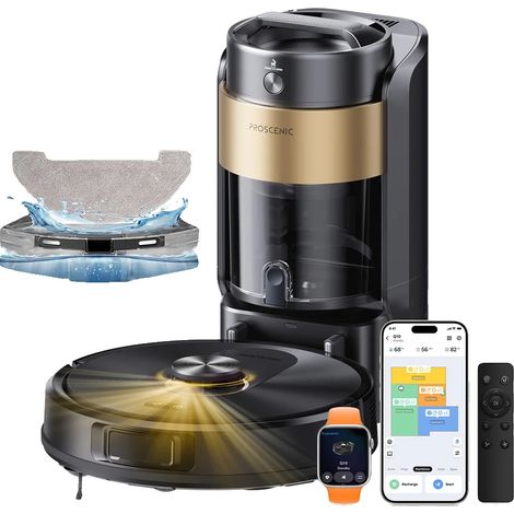 Aspirateur Robot et Mop, Aspiration Puissante, Fonction Auto-Vidange, Q20 Plus, UE (1/2)
