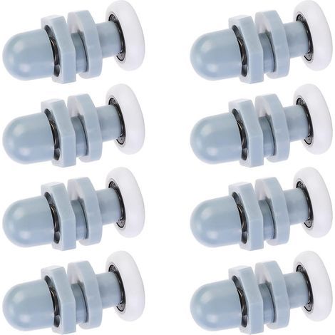 Lot de 8 roulettes de porte de douche en plastique durable pour porte de salle de bain en verre pour pièces de rechange de salle de bain (20 mm) (1/5)