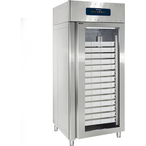 Congélateur 850 L en Inox avec Porte en Verre pour Pâtisserie, 56x 600x400 mm, -10°/-20°C- Virtus