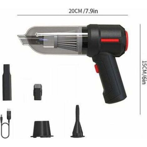 4 en 1 Souffleur d'air sans fil portable Air Duster Mini 9000Pa sans fil voiture PC clavier aspirateur portable noir (1/2)