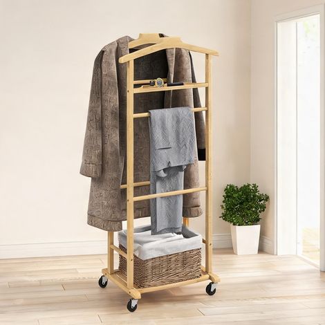 Porte-manteau bois naturel en bambou 47 x 33,7 x 105,5 cm (1/5)