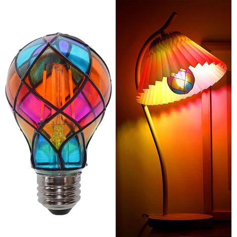 LED-Glühbirnen mit Buntglas-Effekt, E26 4W 120V – Stimmungsbeleuchtung für Halloween-Partys, Feiern, Nachttischlampen, Weihnachtsdekoration im Innenbereich, Schlafzimmer und Gärten