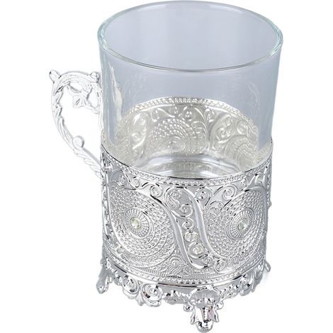 Verre Alliage Chope Métal Bière Verre à Whisky Décoratif Collection Tasse Cadeau Fête Pères Noël Anniversaire Argent (Q18149) (1/5)
