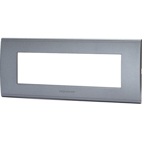 Placca 7 moduli 506 in plastica grigia compatibile anche con BTicino Livinglight