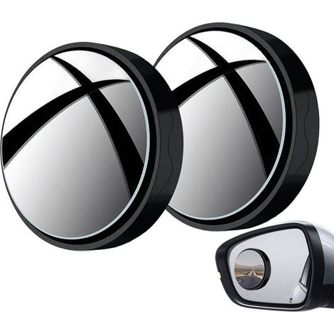 Miroir D'angle Mort Convexe De Voiture À Ventouse, Rétroviseur Latéral Grand Angle À 360 °, Rétroviseurs D'angle Mort Auxiliaires De Recul Pour Voitures SUV Et Camions, Paquet De 2 (1/5)