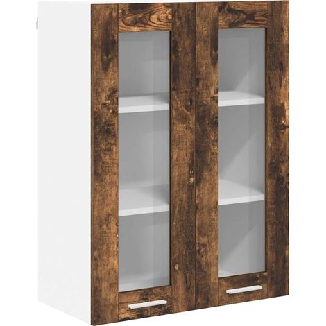 Armadio pensile moderno con ampio spazio di stoccaggio 60 x 31 x 80 cm in legno multistrato rovere fumo 020053357