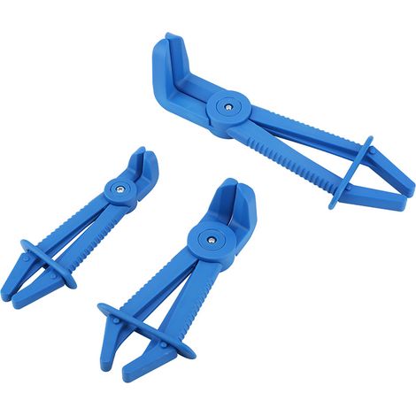 3-teiliges Werkzeugset für flexible Kunststoffschlauchschellen, Brems-, Kraftstoff- und Wasserleitungsschellen (Blau) (1/5)
