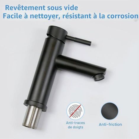 Robinet Salle de Bain Robinet Lavabo Cascade Moderne Design Elégant Robinetterie Noir Mitigeur en Cyl ROBINETTERIE DE SALLE DE BAIN (1/5)