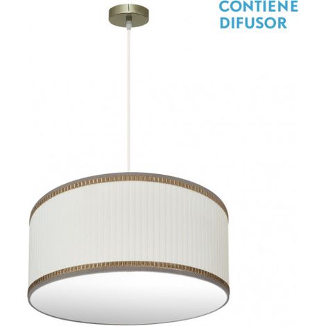 Colgante Soprano 2xe27 Cuero/beige Regx50x50 Cm