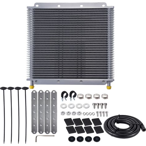 Car modification transmission oil cooler, aluminum alloy radiator, engine finned cooler, 19-row, 25-row, 32-row, silver (with accessories) (1/4)