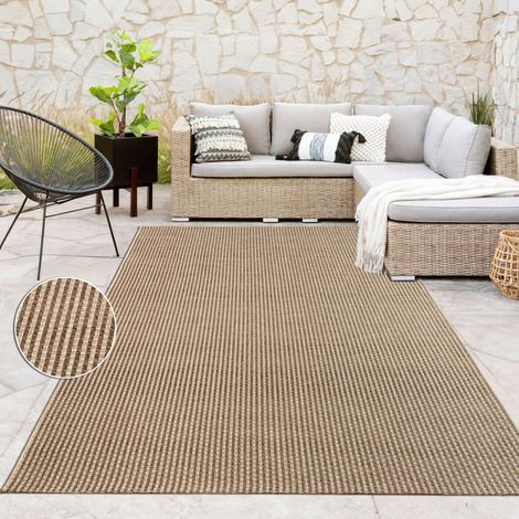 Paco Home Per interni ed esterni, per terrazza e balcone, anti-intemperie, tinta unita 200x290 cm, Beige 4
