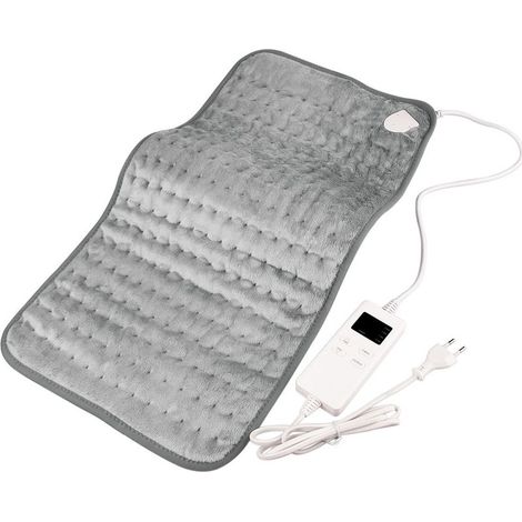 Couverture Chauffante Électrique 30x60 cm Grise - 6 Niveaux de Température, Arrêt Automatique et Protection contre la Surchauffe, Facile à Fixer sur Lit et Matelas (1/5)