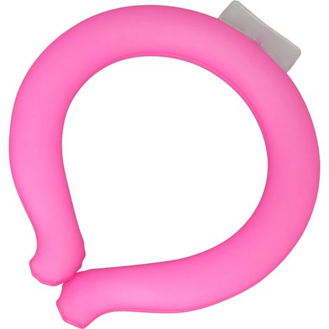 Tour de cou rafraîchissant réutilisable, mains libres, dissipation de chaleur, idéal pour l'été et le bureau, point de congélation 18, taille S, rose (1/5)