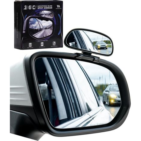 2 Rétroviseurs d"Angle Mort pour Voiture - Grand Angle HD, Installation Facile Sans Vis avec Fixation Stable, Réglable 360°, Universel pour Tous Véhicules (1/5)