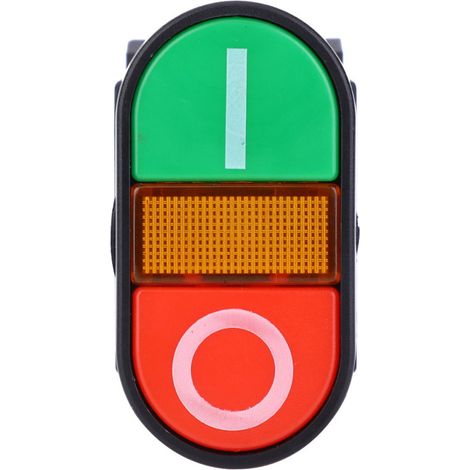 Interrupteur à double bouton-poussoir APBB-22/25N avec voyant LED, interrupteur momentané NoNC (380 V CA) (1/5)