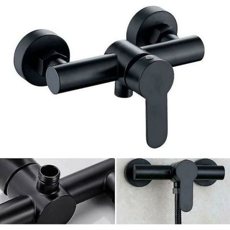 Robinet de Douche en Acier Inoxydable 304 Mitigeur Chaud et Froid pour Salle de Bain Noir 1 Pice couleurs multiples Largeight (1/4)