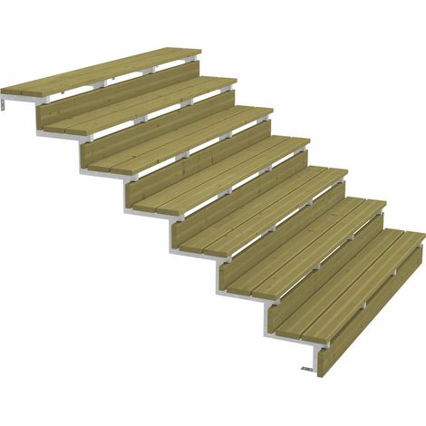 Plus Außentreppe Kiefer/Feuerverzinkt 7 Stufen 180 cm breit Außentreppe (1/3)