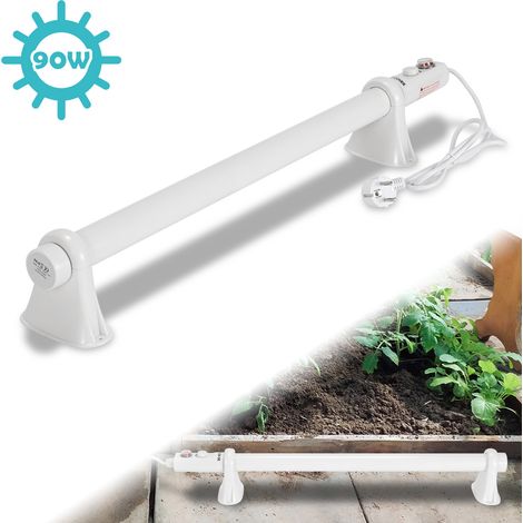 Randaco Pflanzenheizung 90W mit doppelter Temperatursteuerung, 70 cm Heizrohr, Weiß