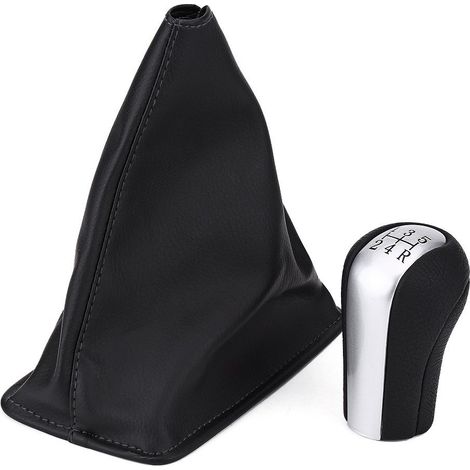 EVGATSAUTO Car 5-Gang-Schalthebelknopf Knüppelkopf Schalthebel Gaiter Boot Fit für ab 1998-2009 (1/5)