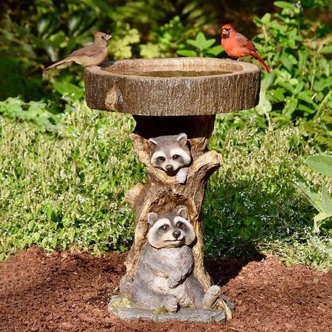 Vogeltränke – Kunstharz für den Außenbereich mit integriertem Futterspender – Für Garten oder Hof – 1 Stück (1/5)