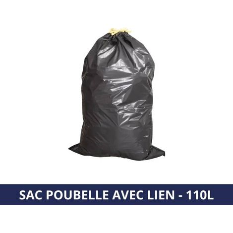 FILFA FRANCE - Sac poubelle 110L avec lien - Noir - x180 sacs (1/5)