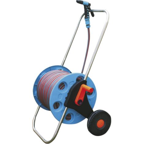 Wagen Strend Pro 3015A, mit Gartenschlauch 1/2", L-30 m, Pistole, Kupplungen, Halter, aufrollbar (1/2)