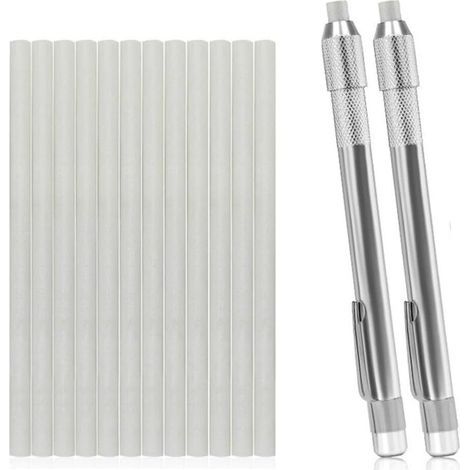 Portagesso industriale con ricariche, penna a talco argentato per linee metalliche precise, 2 penne + 12 punte di gesso (2 penne + 12 punte di gesso) (1/5)