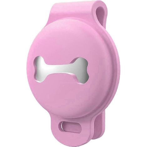Étui de protection en silicone pour collier AirTag de chien ou chat : anti-rayures, léger et sécurisé. Rose. (1/5)