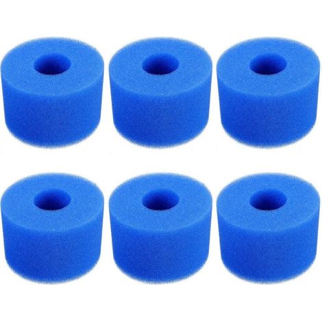 6-teiliges Poolfilter-Set, Schaumstofffilterkartusche, wiederverwendbarer und waschbarer Schaumstofffilter für Whirlpools und Schwimmbäder (1/4)