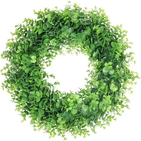 Guirlande de feuilles vertes artificielles - guirlande verte d'extérieur pour décoration de porte d'entrée, mur, fenêtre ou fête (1/5)