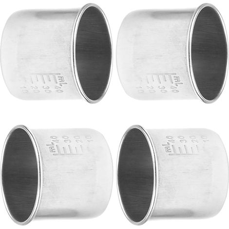 Cups Thick Design Stainless Steel Set of 4 x 40ml Side Leaks (1/5)