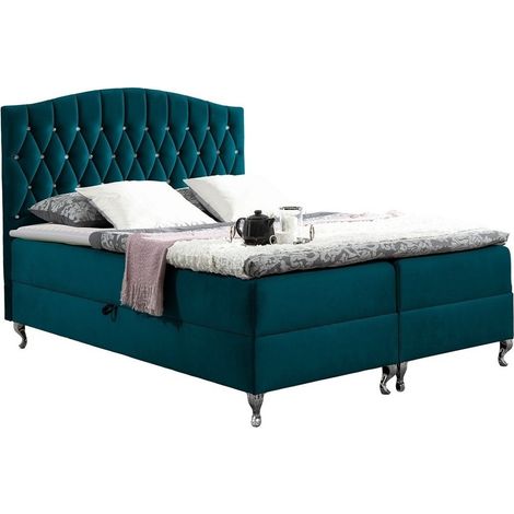 Lit boxspring Urbs, Kronos 04, Continental, Double, 180x200, Tissu, Disponible, 182x207x138cm (1/5)