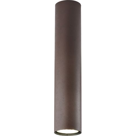 Plafoniera in ferro laccato nero GU10 con decorazione effetto ruggine 1 luce (1/2)