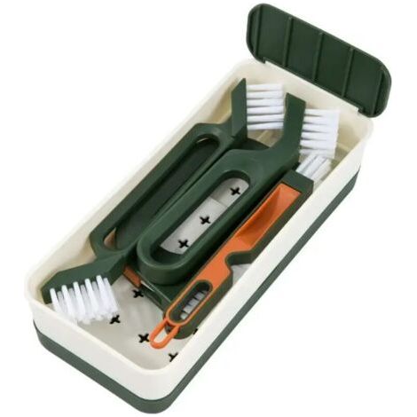 Ensemble de brosses de cuisine avec manche ergonomique, brosses de nettoyage en profondeur, comprenant des têtes de brosse pour la vaisselle, les joints, les rainures, les bouteilles et la salle de ba (1/3)