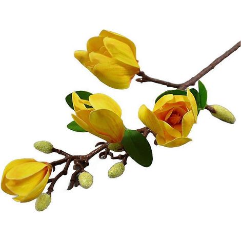 Branche d'orchidée magnolia plus vraie que nature pour les mariages et les occasions spécialesjaune (1/5)