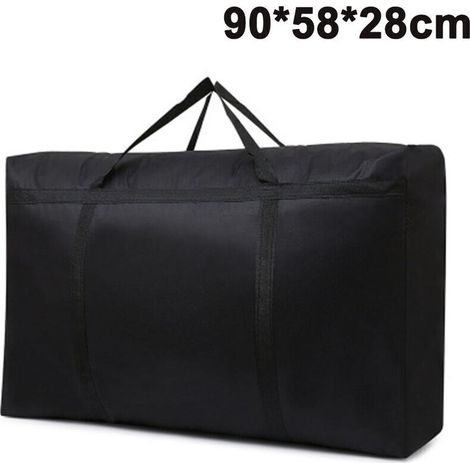 150L grand sac de rangement pour couette à glissière, sac de rangement pliant pour vêtements avec poignée renforcée, sac de rangement sous le lit pour la literie, couverture, tissu, oreiller, noir