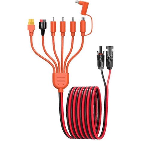 Connecteur de panneau solaire 7 en 1 de 1,8 m pour câble d'alimentation XT60 Anderson DC7909 DC653012AWG avec câble de charge et de stockage d'énergie (1/5)