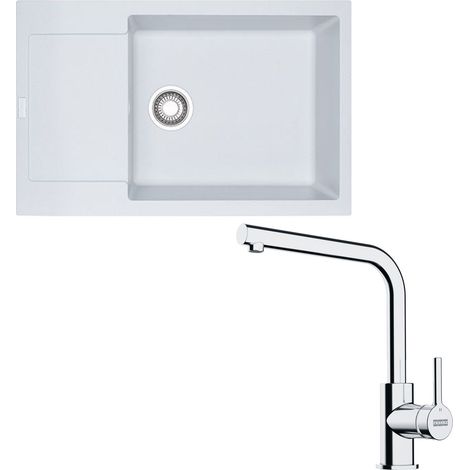 Pack évier XL Maris Fragranit blanc artic 780 x 500 x 200 mm + mitigeur Lina L - Franke (1/5)