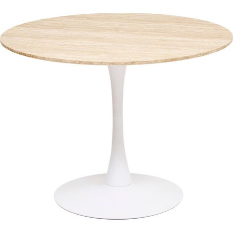 Table à Manger Effet Travertin "Elias" 102cm Naturel (1/5)