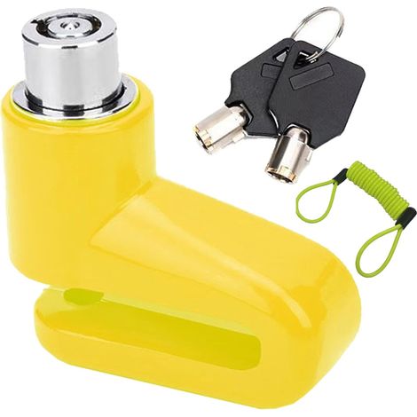 Antivol Moto Bloque Disque,Antivol De Frein à Disque De Scooter,Sécurité Compacte Et Efficace,Pour Moto,Scooter,Vélo,Trottinette Electrique,Jaune 1PC (1/5)