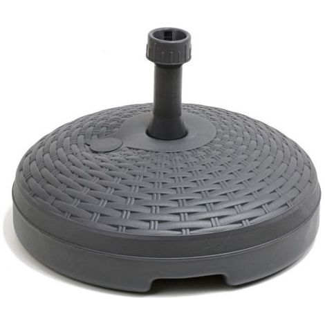 Base per ombrellone da giardino 45 cm in PVC effetto rattan riempimento ad acqua per pali fino a 35 mm (1/10)