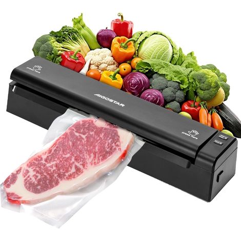 Aigostar Macchina Sottovuoto Alimenti 110W Sigilla Sacchetti Professionale Nero