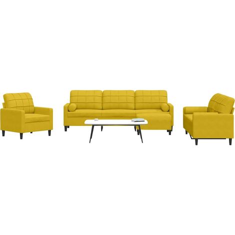 vidaXL Ensemble de canapés 4 pcs avec coussins et traversins velours (1/5)