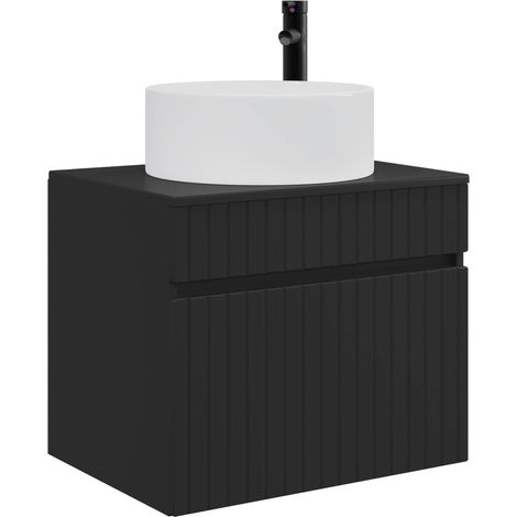 vidaXL Wall-mounted Bathroom Cabinet Black 59 x 44.5 x 50 cm (1/3)