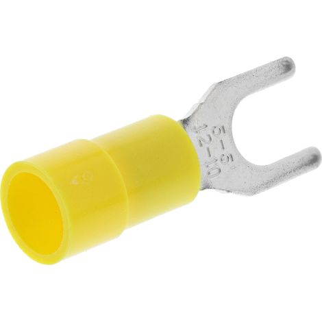Cosse à fourche à sertir RS PRO Isolé, Jaune 10AWG 6mm² 12AWG 4mm²