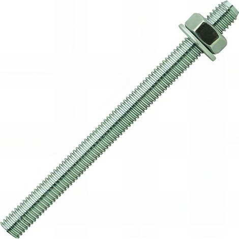 Scell-It – Lot de 10 tiges filetées M16 x 150 mm – Acier zingué 5.8 avec écrous et rondelles – Spécial cartouche de scellement chimique