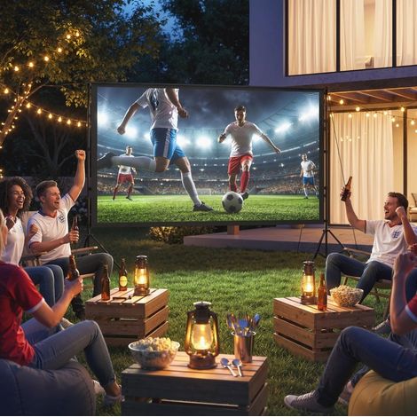 Écran de projection 16:9 4K/8K avec support, double face, portable, noir DESVIAE (1/5)