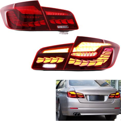 Conjunto de luz trasera, carcasa negra, lente roja, voltaje de 12 V, brillo de 3400 lúmenes, instalación Plug and Play. (1/5)