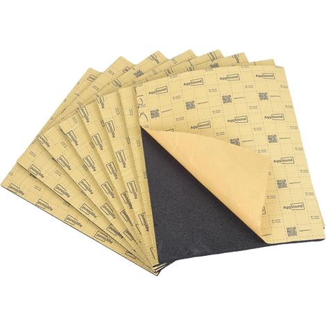 8 pièces panneaux isolants découpés, 10mm 40×33cm Matelas d'insonorisation auto auto-adhésif Matériau d'isolation acoustique Matériau d'isolation thermique 0,93 m² (1/5)